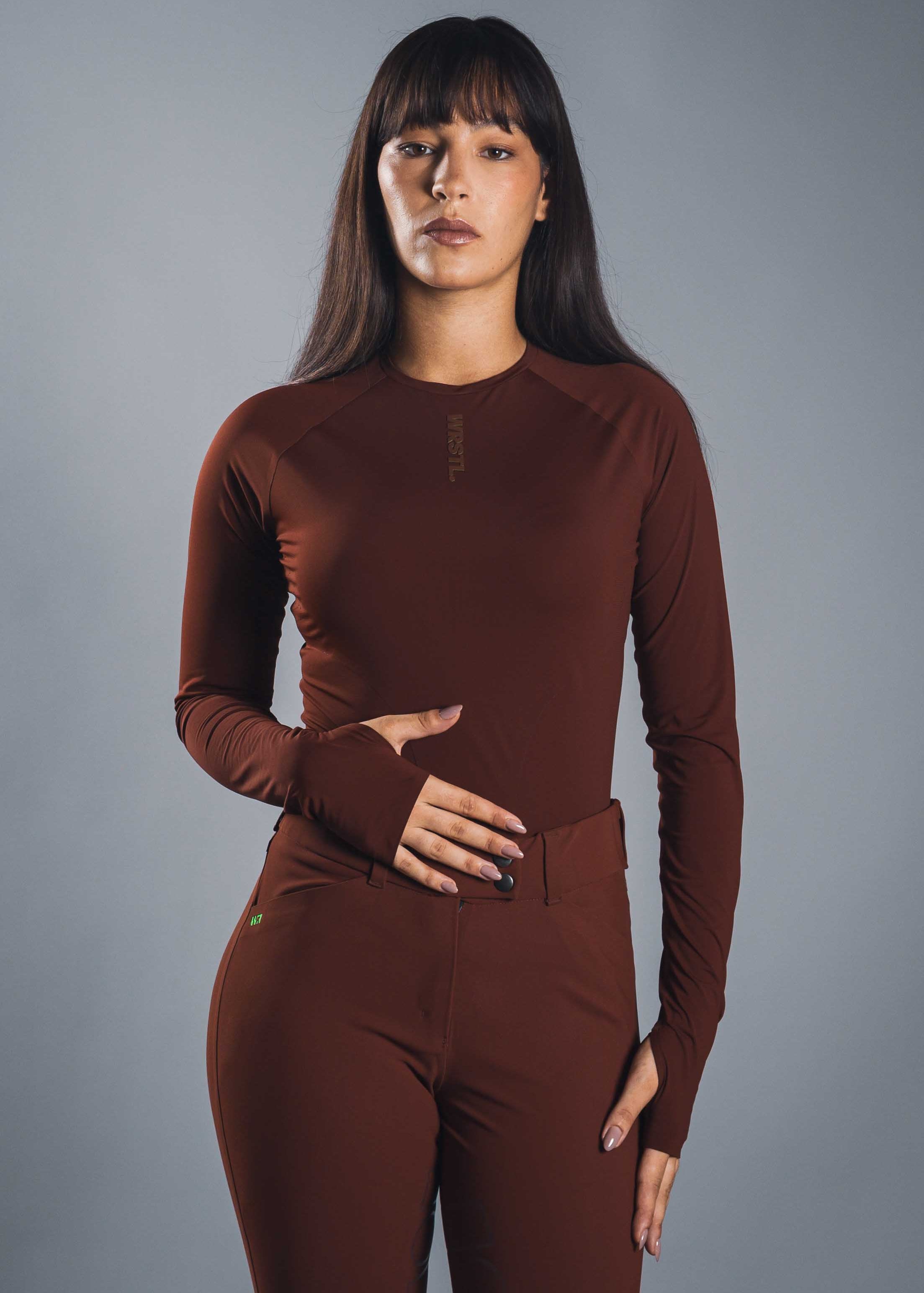 baselayer haut technique terracotta auburn Wersatile Equestrian Designer - vêtements d'équitation