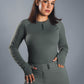 baselayer haut technique thermique  vert gris verdigris sauge Wersatile Equestrian Designer - vêtements d'équitation