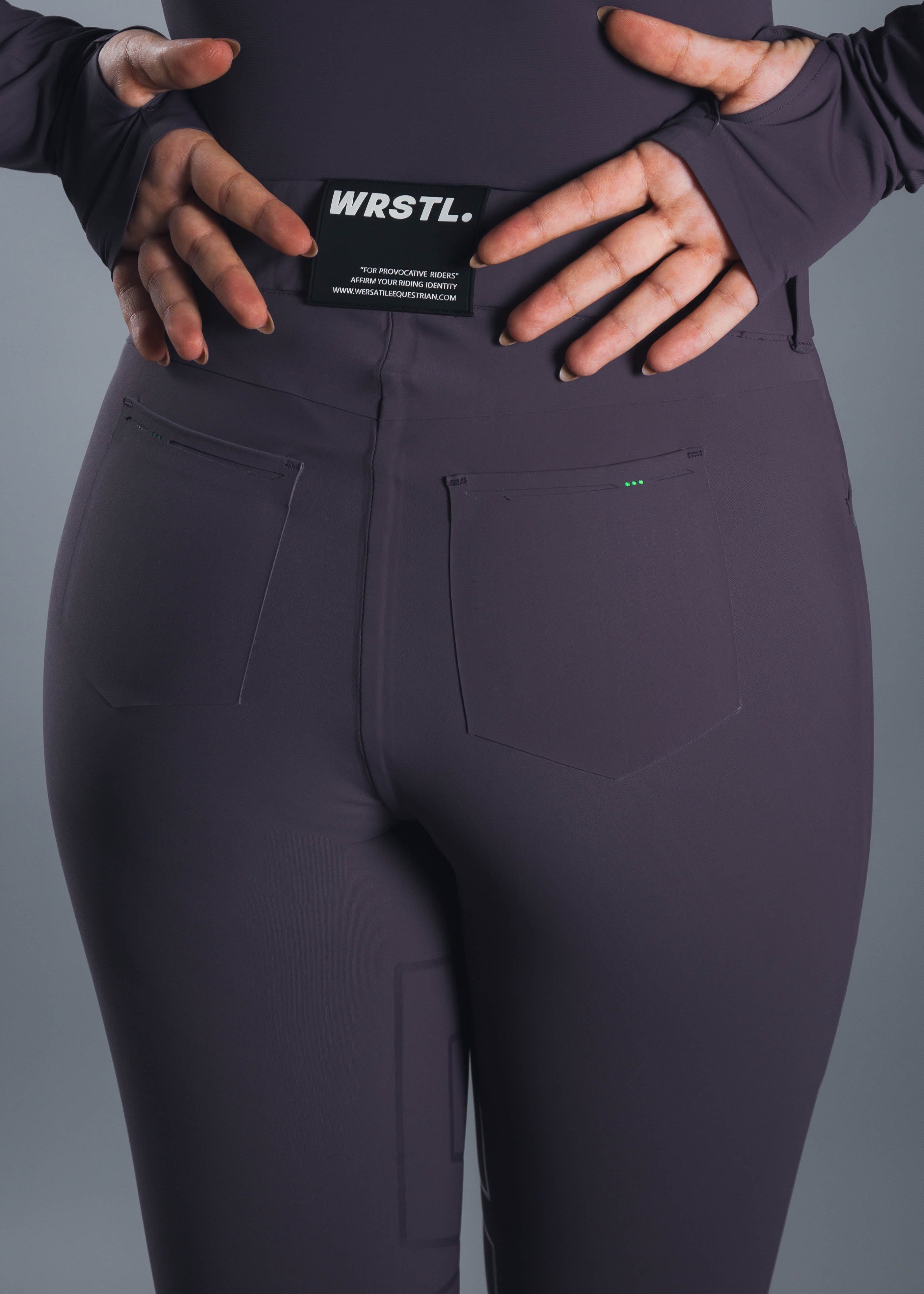 pantalon mauve violet prune Wersatile Equestrian Designer - vêtements d'équitation