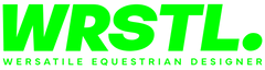 logo vert fluo Wersatile Equestrian Designer - vêtements d'équitation
